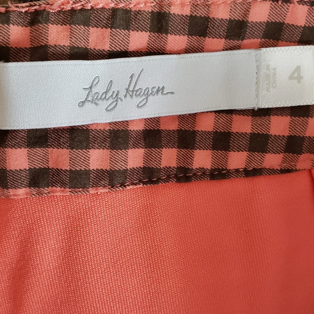 Lady Hagen Peach Gingham Golf Skort - Picture 5 of 7